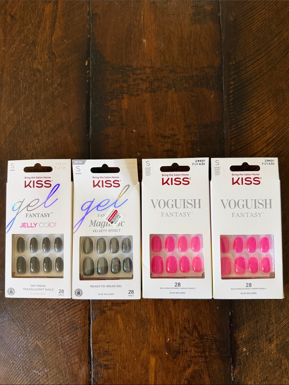 Kiss Fantasy Press-On Nails - 4 boxes/sets short glue on nails